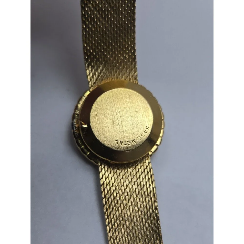 Womens Vintage Monarch Manual Wind Swiss Made Gold Tone Rhinestone Watch Runs